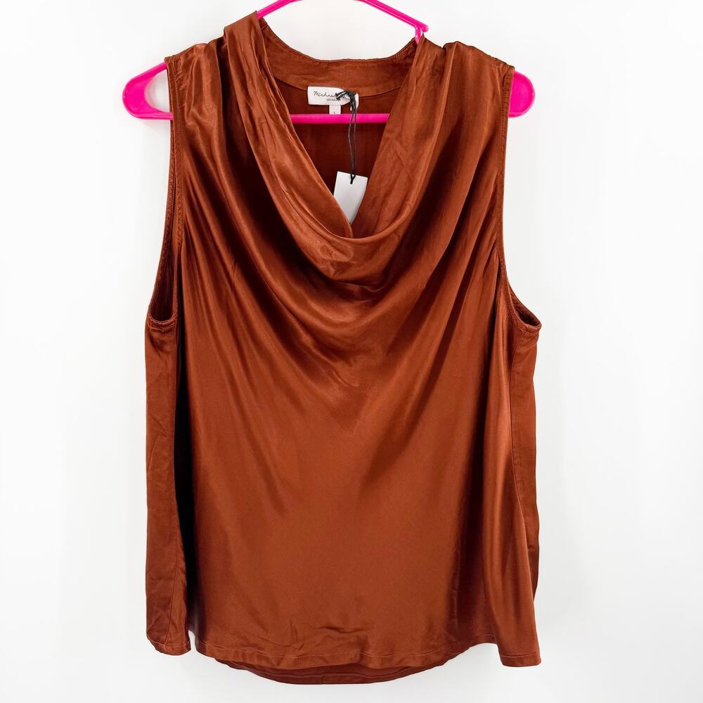 Michael Stars Mitzi Tank Top Womens Large NWT Lava Sleeveless Cowl Neck Blouse